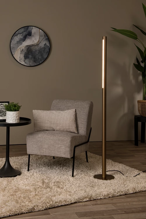 Lucide GRIFFITH - Floor lamp - Ø 21 cm - LED Dim. - CCT - 1x18W 2700K/4000K - Bronze | Premium - atmosphere 1